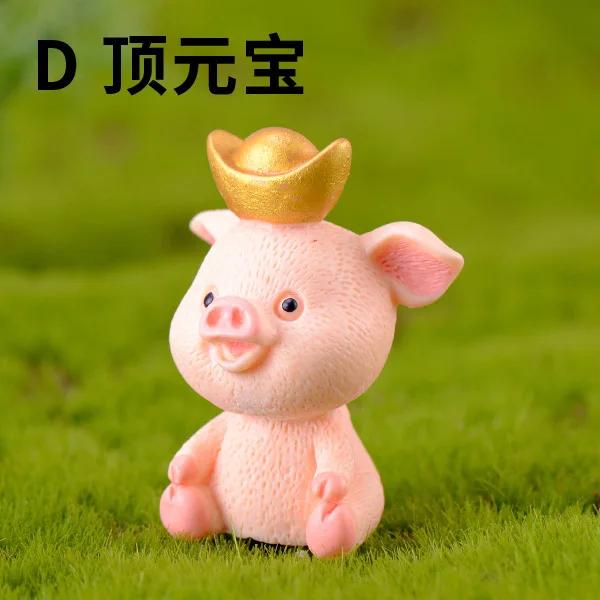 

Статуэтка семьи мини-пигов, полимерная декорация, мини-модель животного, новинка, садовый домашний декор