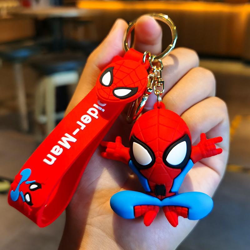 Superhrdina Spiderman Panenka Silikonový Klíčenka Marvel Avengers Pavoučí Klíčenky pro Batoh Doplňky Muži Auto Přívěsek Držák Klíčů