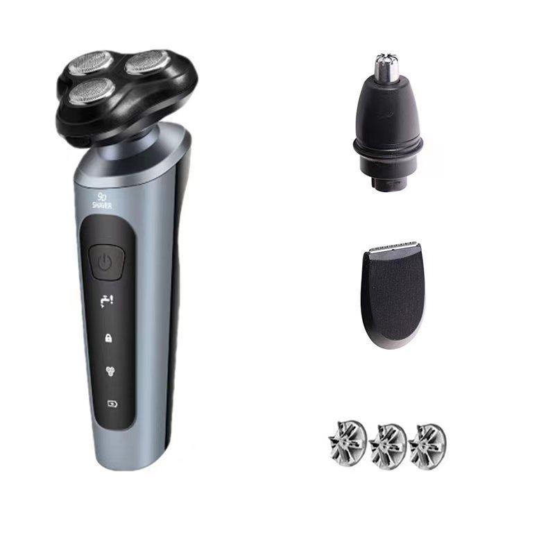 9D Multi-Function Electric Shaver, Full Body Washable, 3-in-1 USB Car Rechargeable Beard Trimmer