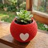 Plastic 3D Printed Plant Pot Heart Pattern Eco-Friendly Planter Mini Succulent Pots  Balcony Decor