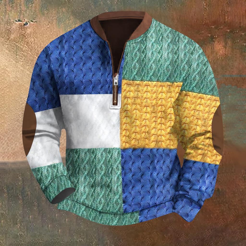 Pánska mikina Retro Casual Gradient s potlačou