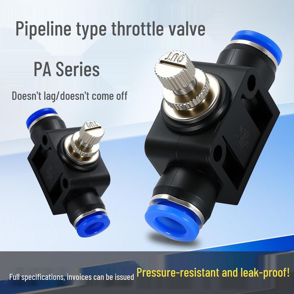 Pneumatic SA Air Tube Connector: LSA4 PA6 Throttle Valve for Flow Restriction, Speed Control, and Cylinder Regulation (Sizes 8-12)
