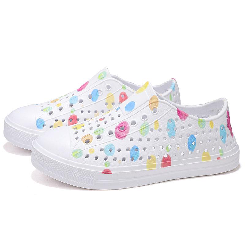 

2025 летний прилив индивидуальная живопись граффити парные модели полая сумка голова отверстие обувь сандалии дождливый день досуг одна педаль 36