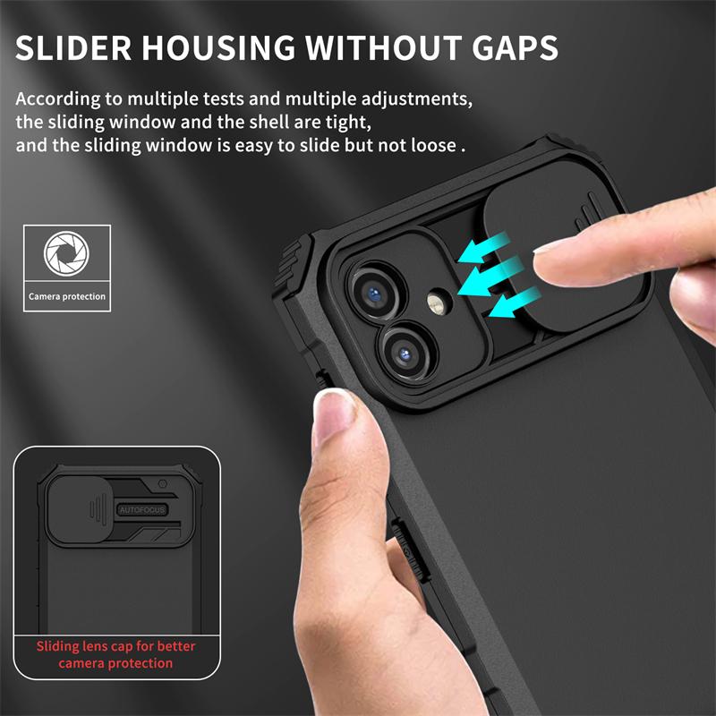 For Samsung A04 Case Push Pull Camera Protection Phone Case For Samsung Galaxy A04 2022 A 04 Shockproof Armor Stand Back Cover