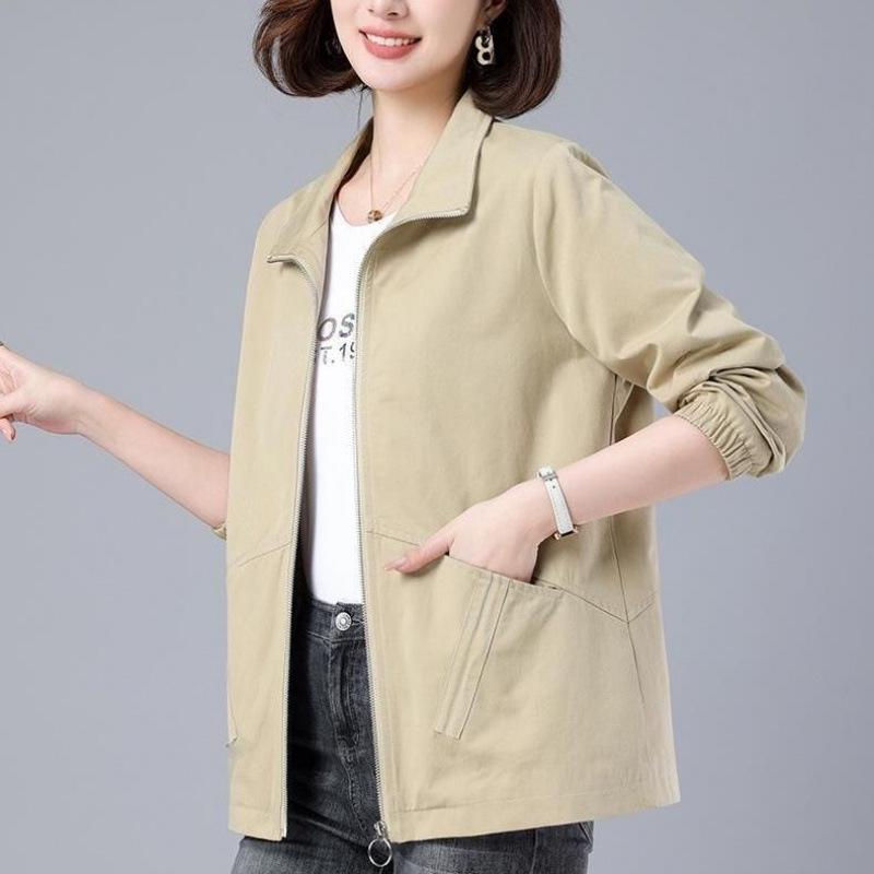 Autumn 2025 Fashionable Loose Fit Casual Jacket for Middle-Aged Women
