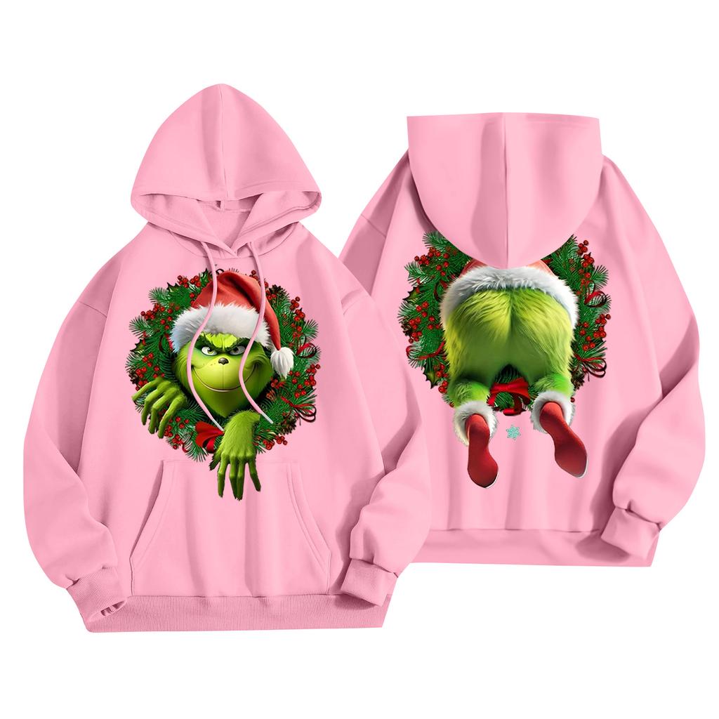 Women's Casual Fashion Christmas Printed Letters Casual Hooded Sweatshirt With Pockets