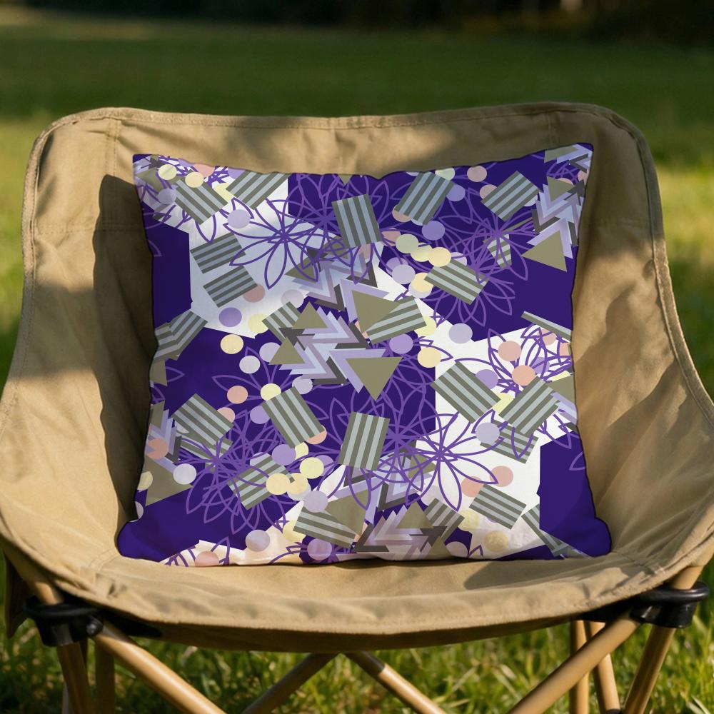 Colorful Patchwork Pattern Cushion Cover Soft Reversible  Durable Pillow Cover  MultiScene Use for Home  Car Daily Comfort