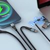 3 In 2 Fast Charging Cord for Iphone Samsung Huawei Micro Usb Type C Charger Cable 1.2M Multi Usb Port Multiple Usb Charging Cor
