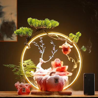 Decoración Creativa de Estilo Chino con Agua Circulante para Oficina de Finanzas, Sala de Estar, Mesa, Fuente Fluyente Zhaocai