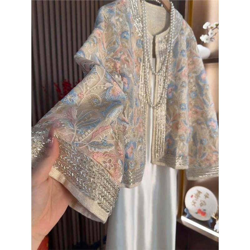 This Year's Popular Beautiful New Chinese Zen National Style Heavy Industry Jacquard Embroider Outwear Female Accessible Luxury Fancy Old Money Style