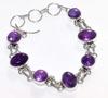 Pretty Natural Amethyst 925 Silver Plated Bracelet 9" Valentine Jewelry V5i58