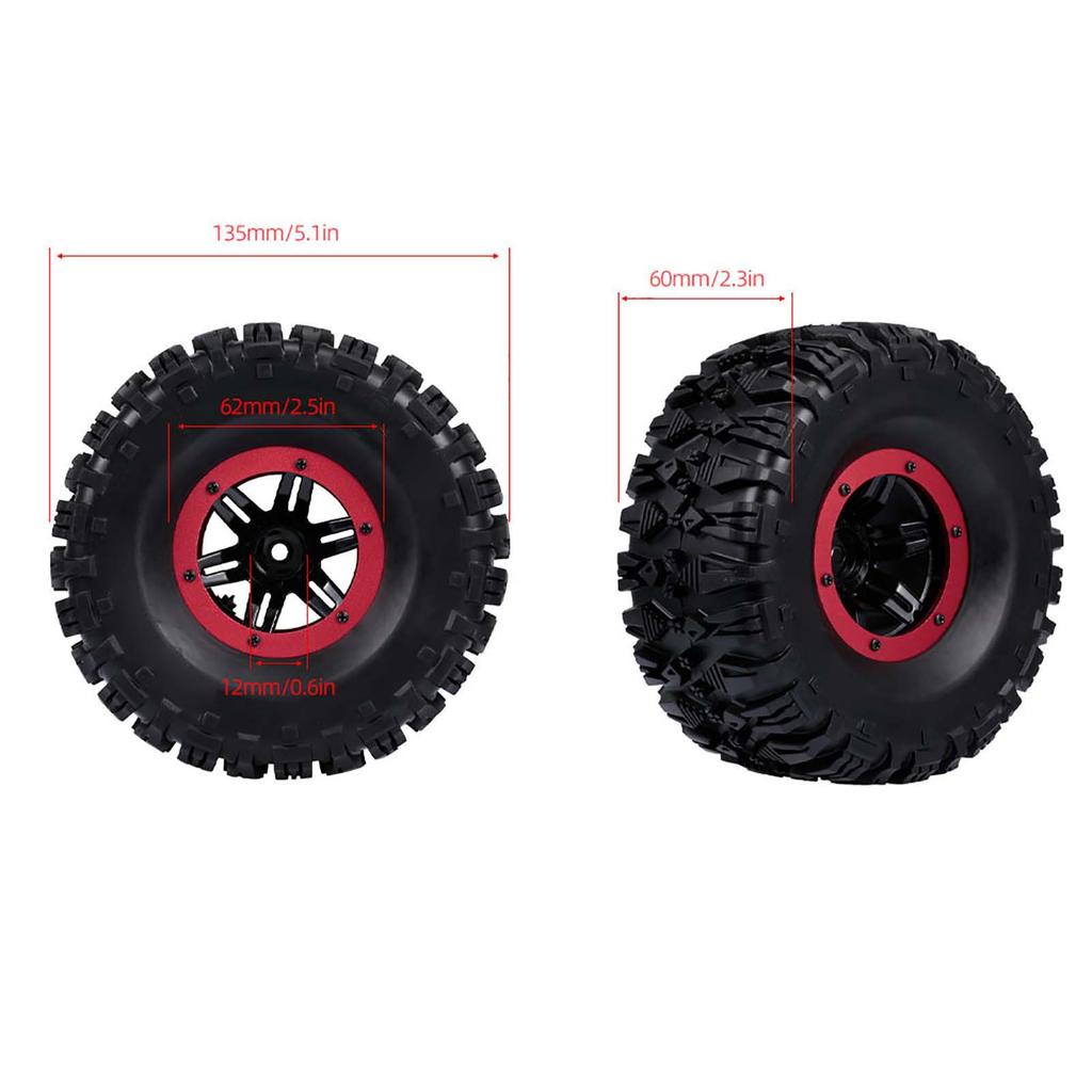 4pcs 135mm 2.2 Inch   Rubber Inflatable Tyre Tire Wheel for RC Car     Redcat       SCX10 D90 HPI RC