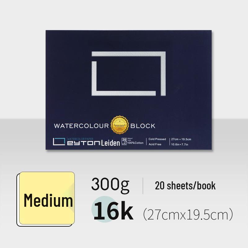 Leighton Portable Watercolor Sketchbook - Hand-painted, All Cotton, 32k-4k Sizes, 300g, Fine to Coarse Textures.