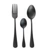 4ks/Lot Matte Black Sada příborů Nerezová ocel Nůž Vidlička Čajová lžička Sada nádobí Stříbrné nádobí Opakovaně použitelné svatební cestovní nádobí