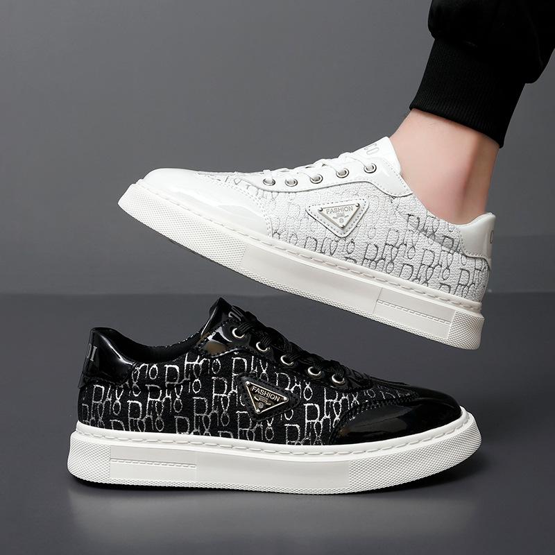 Transmisie Live Toamnă Douyin Pantofi Bărbați cu Top Jos Talpă Groasă Piele Strat Primar Pantofi Sport Casual Tip Board