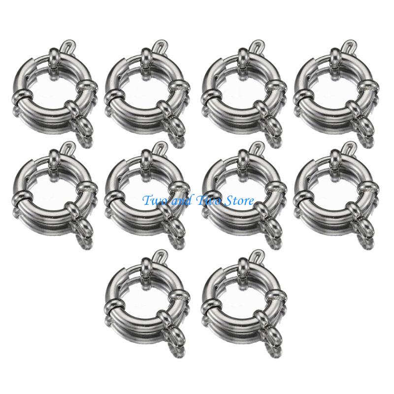HX6F Pack of 10 Multi Functional Stainless Steel Necklace Connector with Spring Clasp