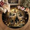 Christmas Reindeer Round Rug, Washable Premium Flannel Doormat for Entrance, Living Room, Bedroom, Patio, Festive Home Decor