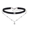 Korean Style Elegant Double Layer Choker Necklace For Women With Rhinestones Dazzling