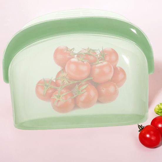 1000/1500ml Silicone Fresh-keeping Bag with Pinch Lock Closure Food-Safe Silicone Dishwasher Microwave