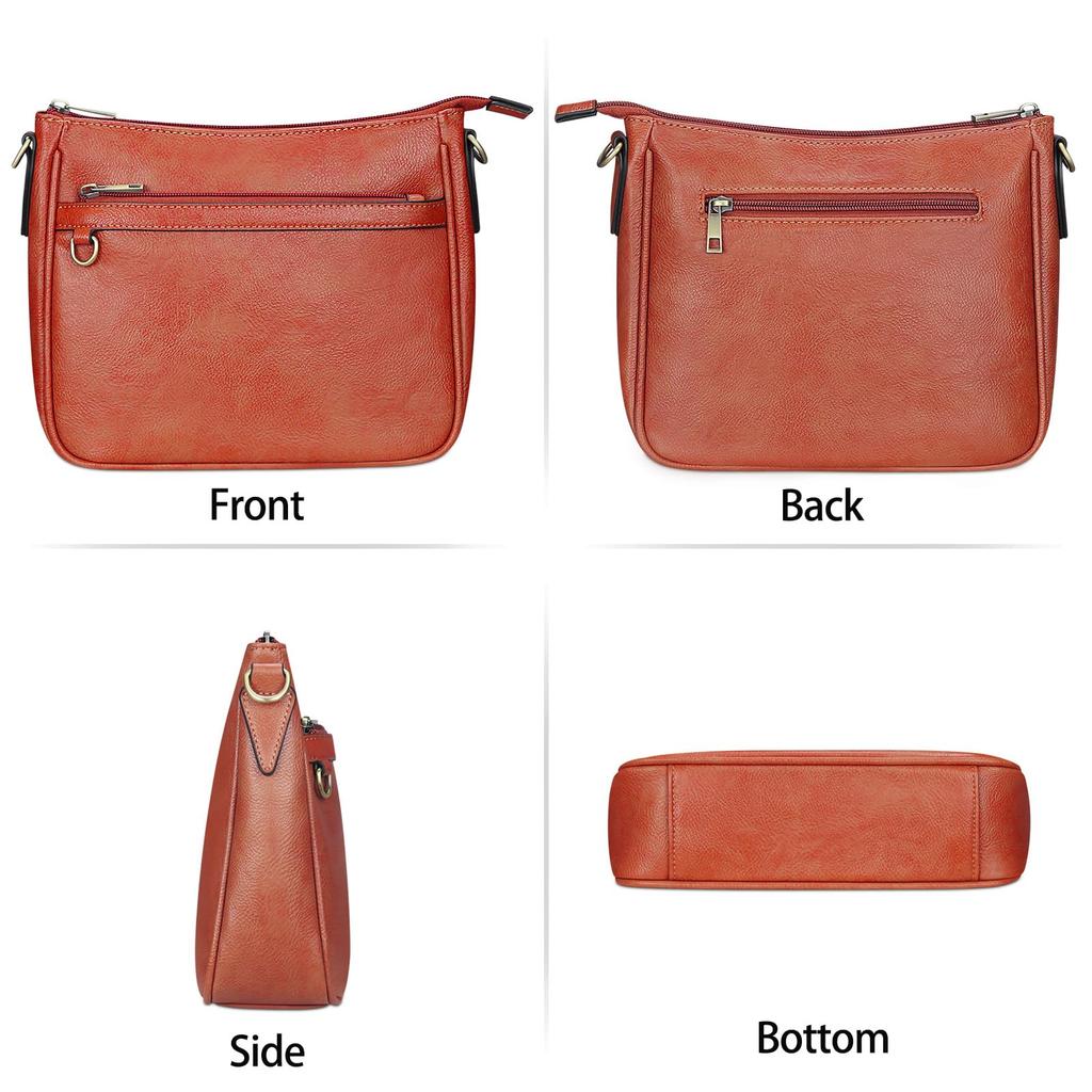 K I T A T U Women's Shoulder Bag, Crossbody Bag with Two Shoulder Straps, Large Capacity, Soft Material, Simple and Stylish, (Orange)