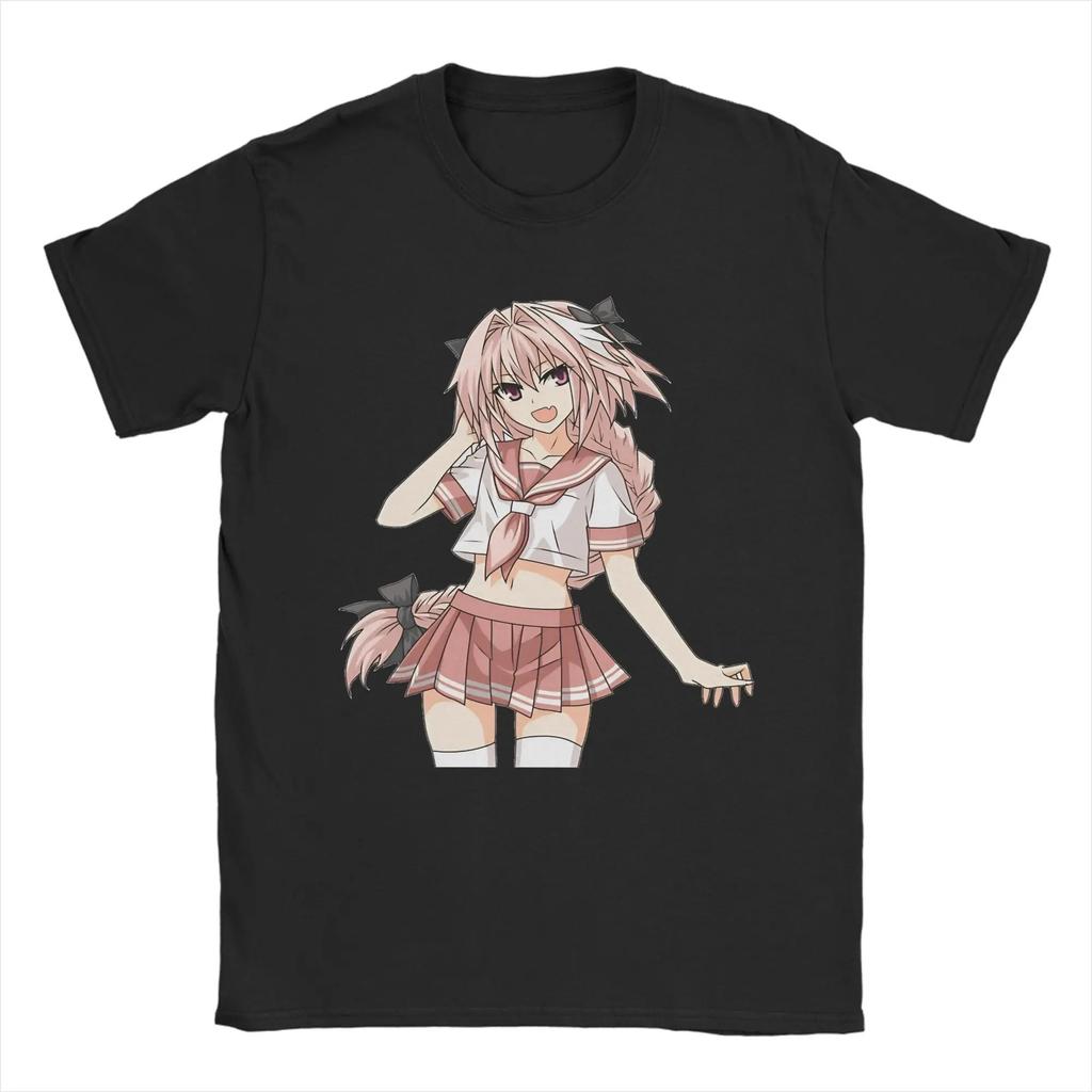 Fate Series Astolfo Sailor Uniform T-Shirt, Unisex Anime Fan Streetwear Tee, 100% Cotton Casual Short Sleeve Top