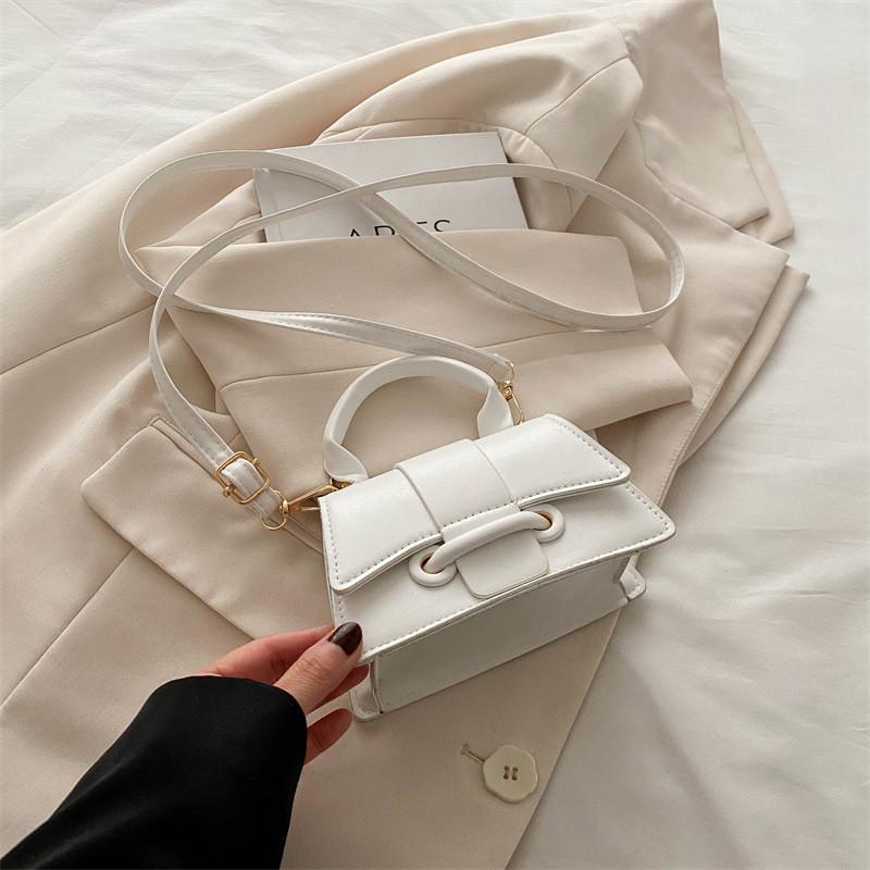 

2024 New Fashion Street Style Pure Color Chain Bag Women s Shoulder Crossbody Bag білий