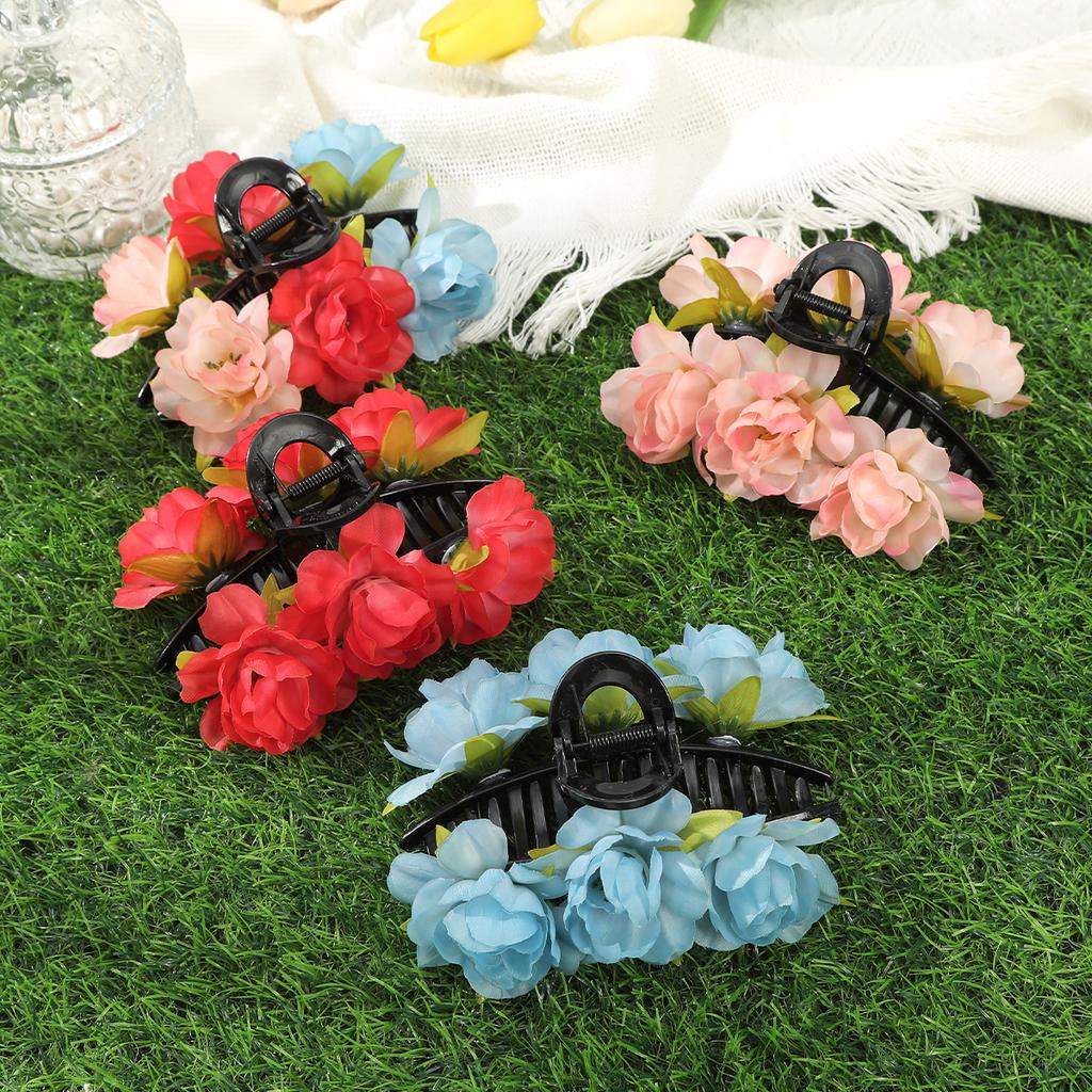 AWAYTR Julie Rose Blumen Haarspangen Floral Haarspangen Krabbe Für Frauen Mädchen Geschenk Haaraccessoires Valentinstag Kopfschmuck