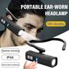 Ear Clip Headlamp– Bright LED Headlight, Rechargeable Waterproof Head Flashlight for Fishing Hiking Running Cycling Outdoor