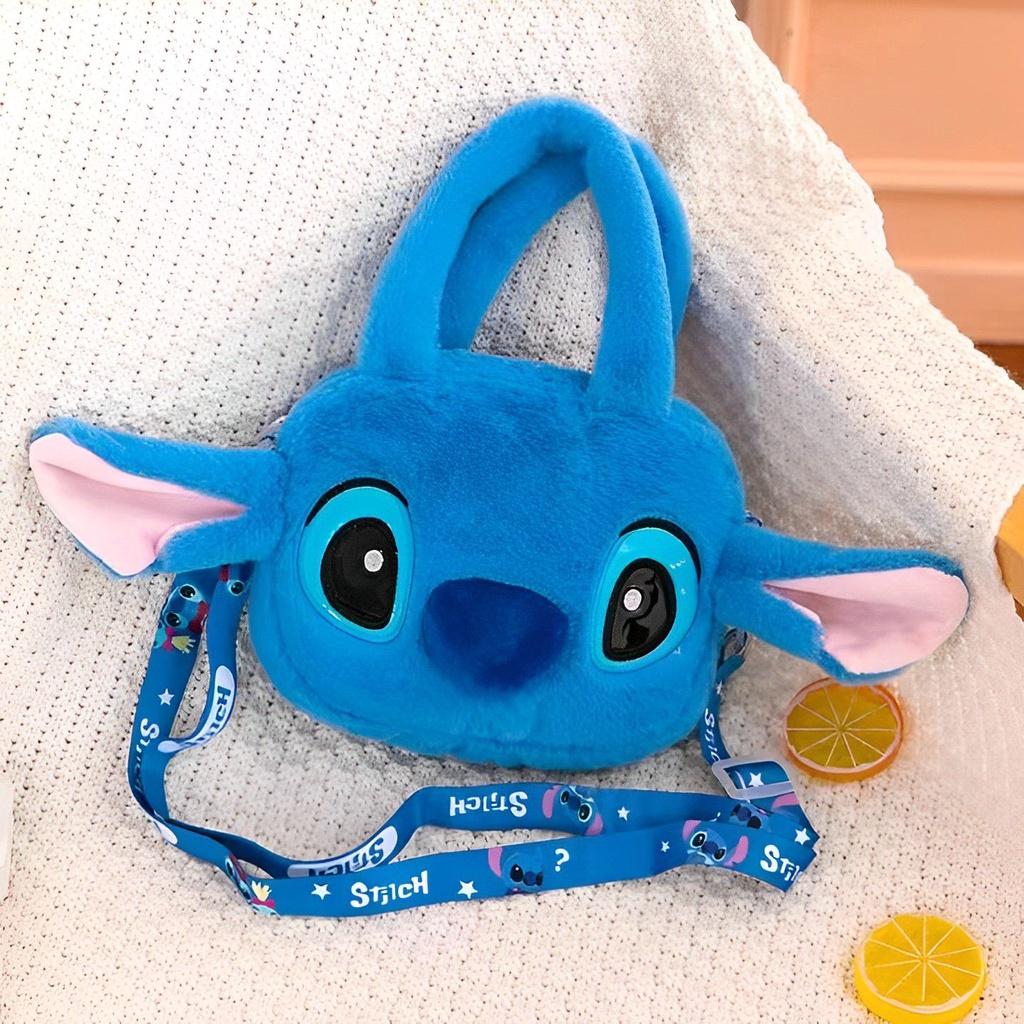 Sanrio Stitch Plush Shoulder Bag Zip Close
