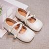 Girls' Chinese Style Soft Sole Leather Loafers - Spring 2026 Princess Flats for Medium & Large Children.