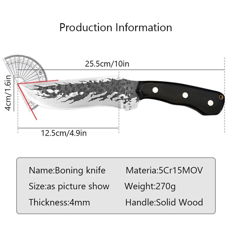 Geschmiedetes Ausbeinmesser, handgefertigtes Koch-Küchenmesser, Allzweckmesser mit Holzgriff, Fleischerbeil