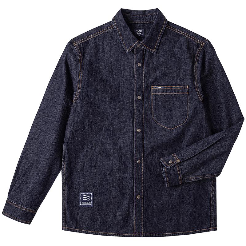 Lee Men s Relaxed Fit 101+ Embroidered Long Sleeve Denim Shirt M