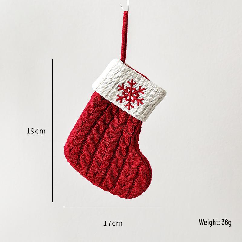 NUCHI Christmas Decor: Knitted Stocking Ornament for Tree or Home