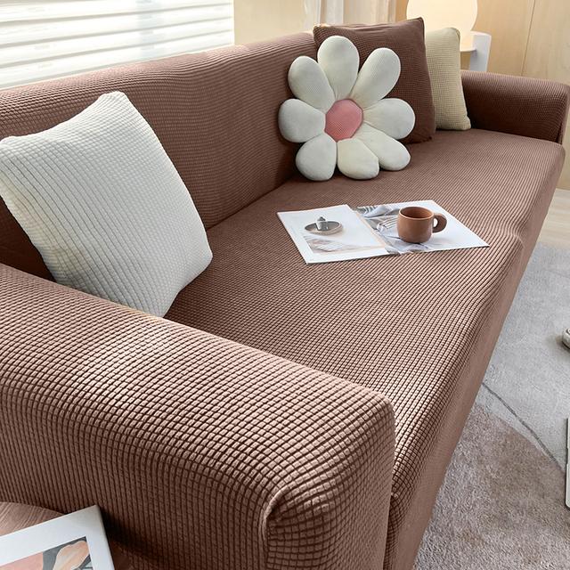 Levivel Stretch Jacquard Sofa Cover Elastic Plain Color Sofa Covers For Living Room Slipcover Couch Cover Furniture Protector