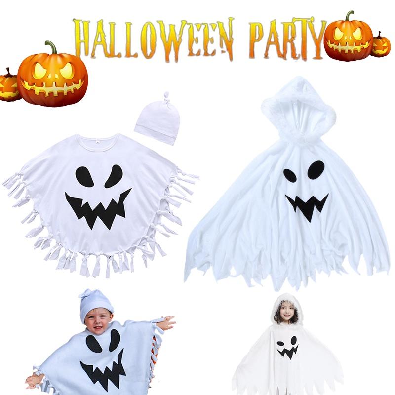 Ghost Kids Halloween Cloak Cape Cosplay Costumes Toddlers Outfit Party Play Role