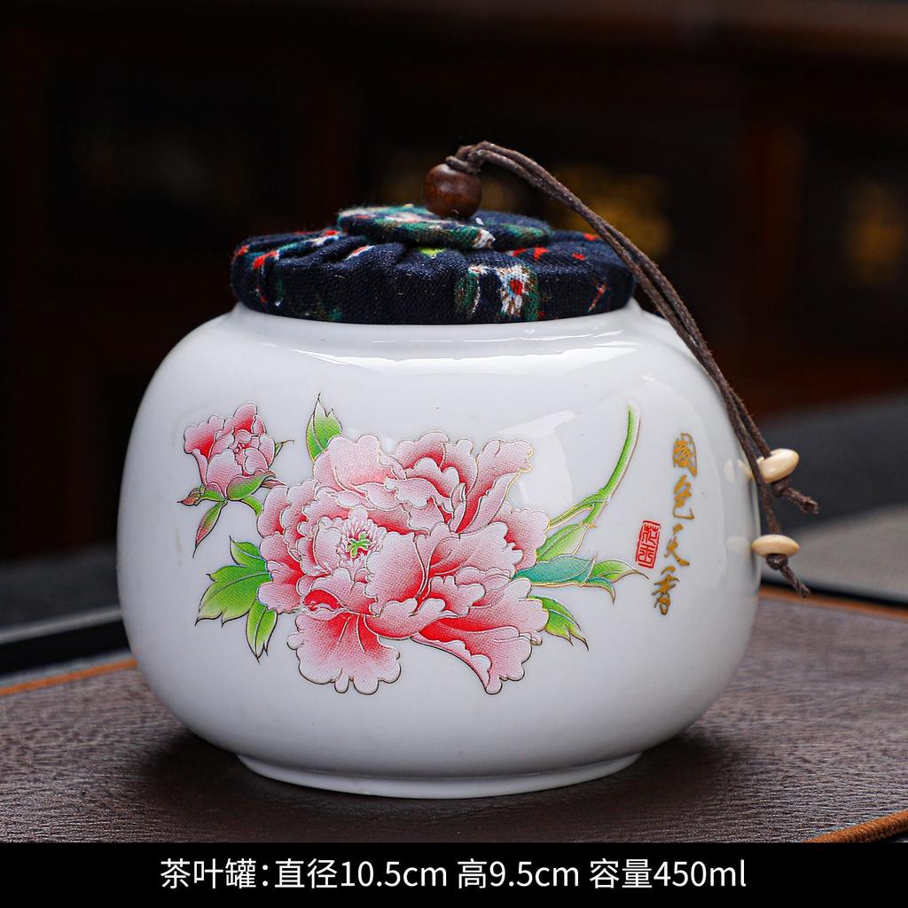 Creative Retro Tea Canister Ceramic Sealed Tea Storage Jar Moisture-proof Coffee Sugar Nuts Food Storage Jar Home Decor Jars