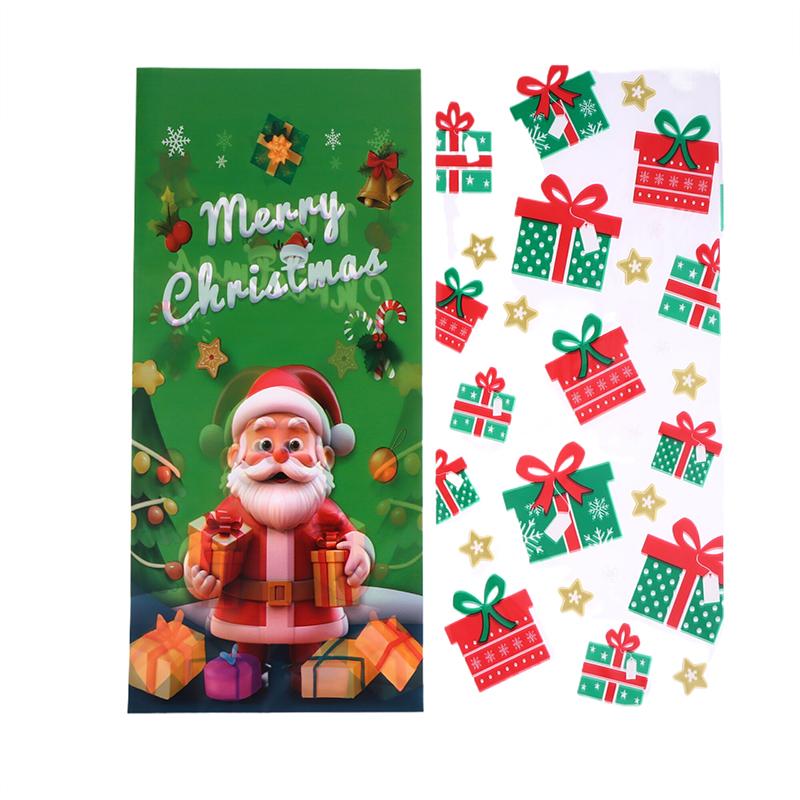 50Pcs Merry Christmas Cellophane Bags With Twist Ties Xmas Candy Gift Bags Year'S Eve Christmas Party Decoration