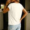 Lässiges und modisches Damen-T-Shirt mit V-Ausschnitt und kurzen Ärmeln