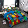 Modern Duvet Cover Set Building Blocks Print Washable Polyester Bedding Set Soft Comfortable And Breathable Duvet Cover