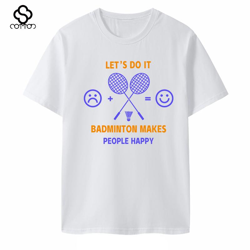 Spring and Summer New Badminton Shortsleeved Emoji Cultural Tshirt Sporty and Casual Couples Matching Top for Men and Women