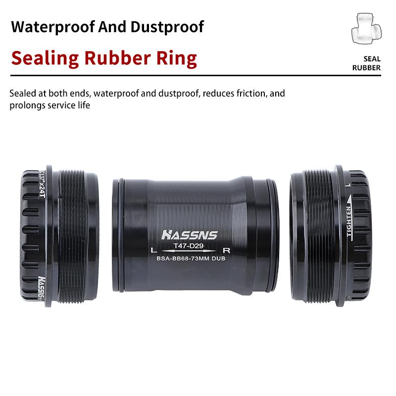 HASSNS T47 Bottom Bracket BSA Mtb Central Movement DUB Bicycle Hollowtech Central Movement Mountain Bike Ceramics BB 68-73MM