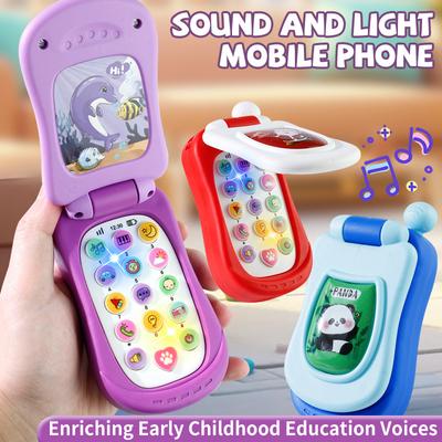 Children Music Mobile Phone Baby Flip Cover Christmas Phone Infant Early Education Child Montessori Puzzle Toy