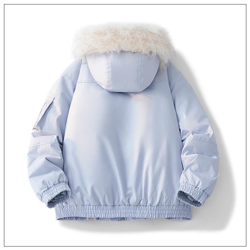 Parker Workwear Cotton Clothing Men and Women Section of The Fall and Winter Hair Collar Cotton Jacket Thickened Couple Models Hooded Cotton Jacket