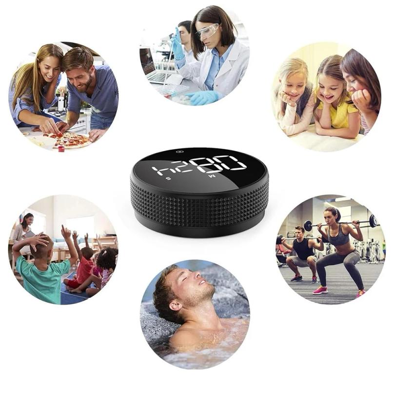Kitchen Timer Adjustable Angle LED Magnetic Timer Rotating Electronic Timer Large Number Display Cooking Timer for Seniors Kids