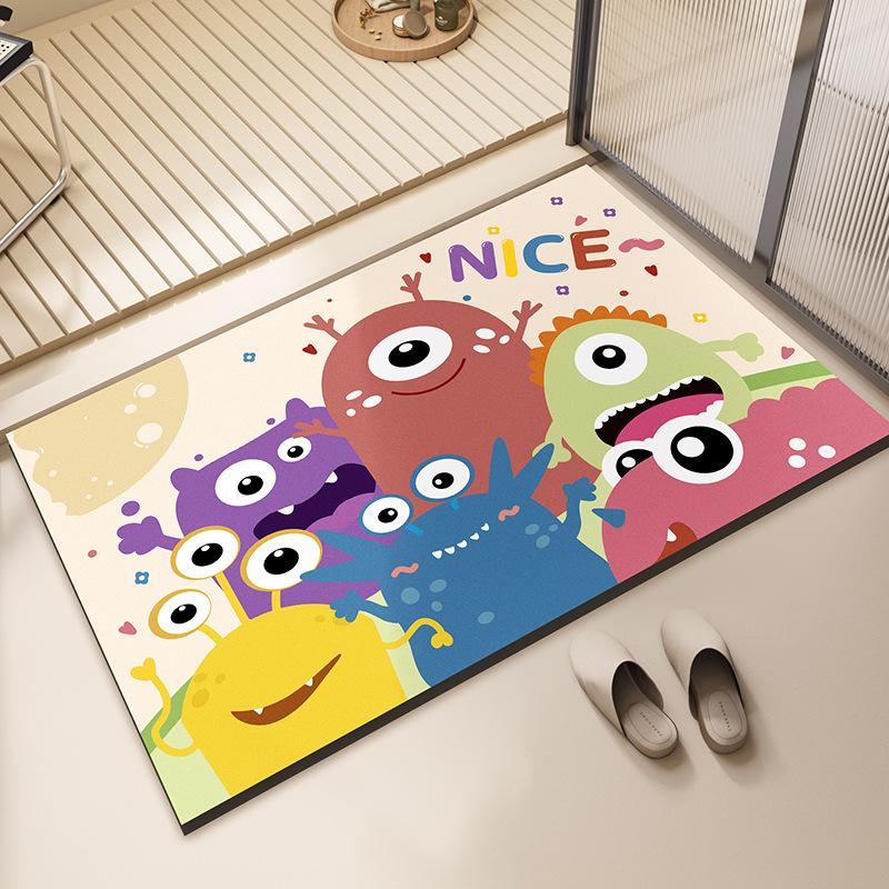 Diatomite Water-Absorbing Bathroom Floor Mat, Anti-Slip Quick-Drying Toilet Door Floor Rug, Home Decoration