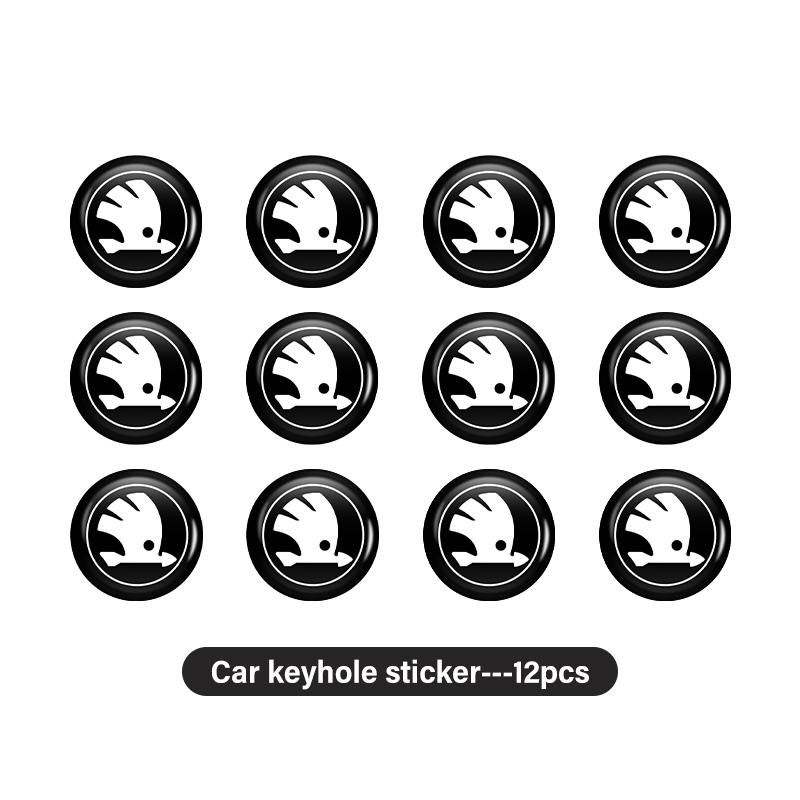 VAN4 For Skoda Car Door Keyhole Sticker Lock Protector Lock Core Decal Accessories octavia a5 a4 mk1 2 fabia superb rapid mk3 yeti