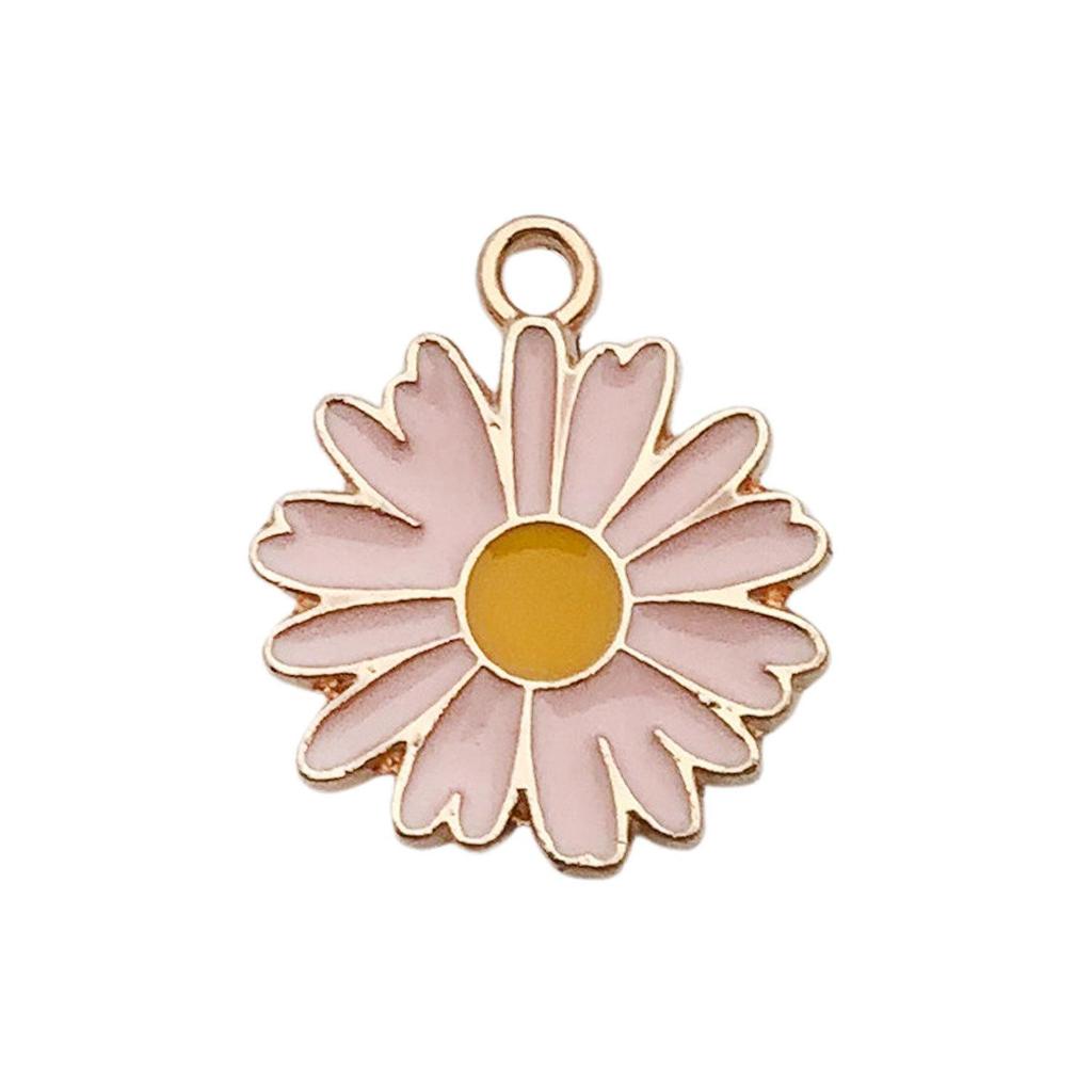 Pink Flower Oil Drop Korean Keychain & Bracelet Pendants