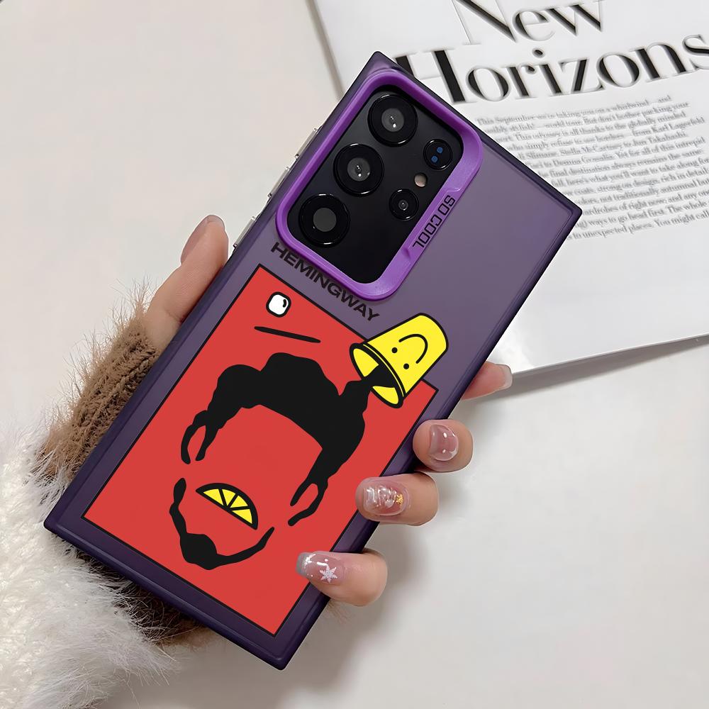 Singer T-Taco Hemingway Phone Case For Samsung Galaxy S25 Edge S24 S23 S22 S21 S20 Ultra Funda Silicone Silver Cover