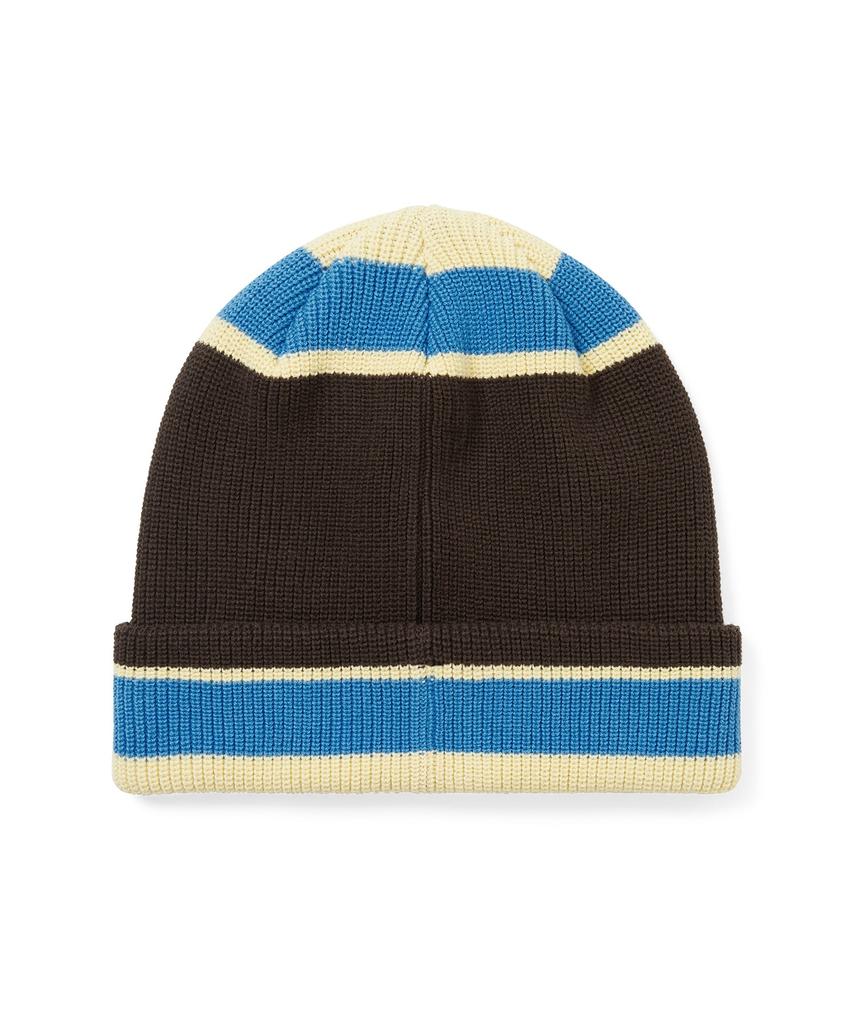 THISISNEVERTHAT E/T-Logo Multi Striped Beanie Brown