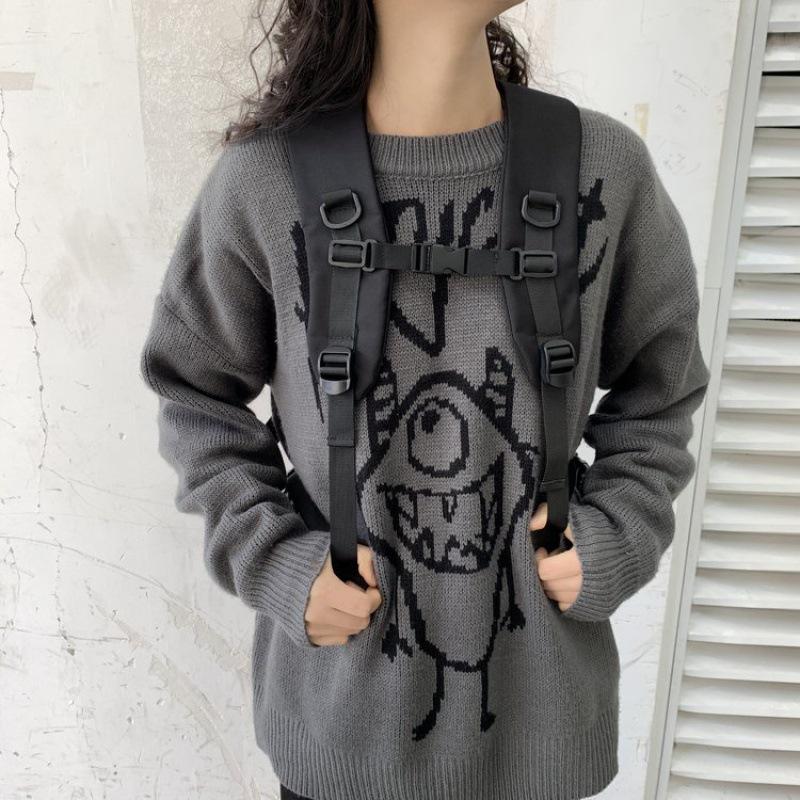 Korean-Style Harajuku Backpack for Girls and College Students - Large Capacity, Dark Design, All-Match